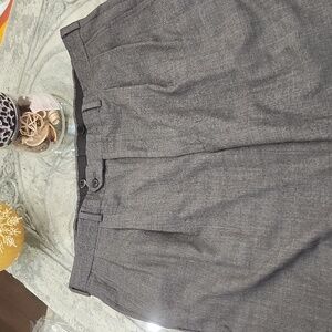 BURBERRY MEN'S GRAY WOOL PLEATED WIDE LEG DRESS PANTS 38